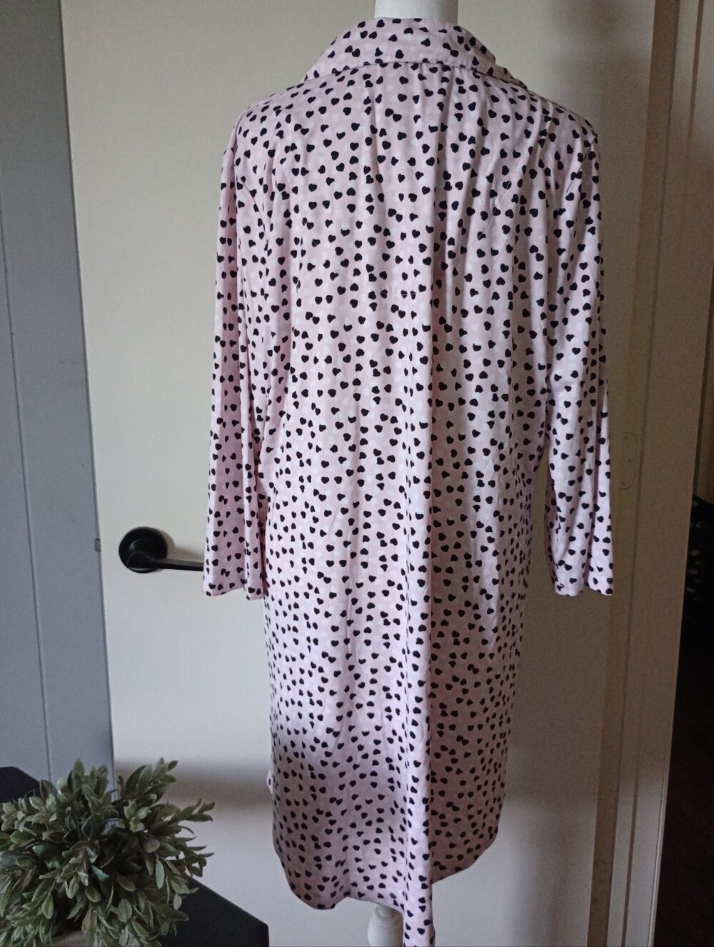 Echo Sleepwear Pink Heart-Print Button-Front Nightshirt Size XL - Picture 4 of 8